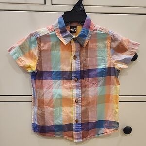 Tea Collection Pastel Plaid Short-Sleeve Button Down Shirt